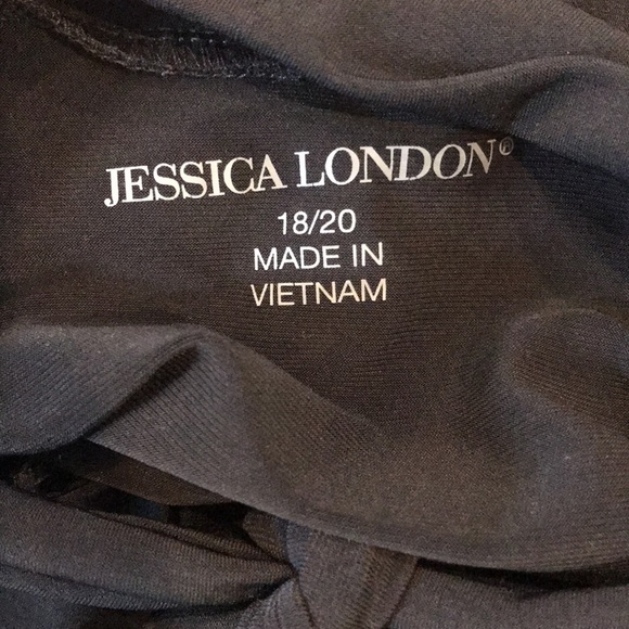 2/$25 JESSICA LONDON Black Shirt With Neck Tie Size 18/20 - Picture 8 of 9